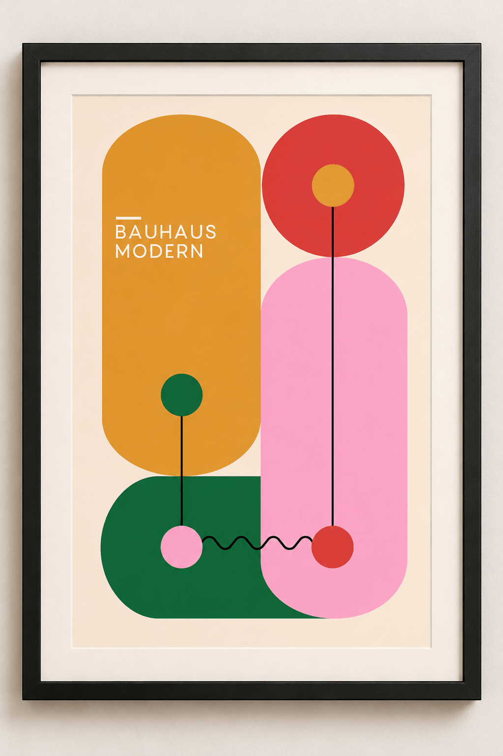Cuadro Bauhaus Modern en sala de estar Kadro
