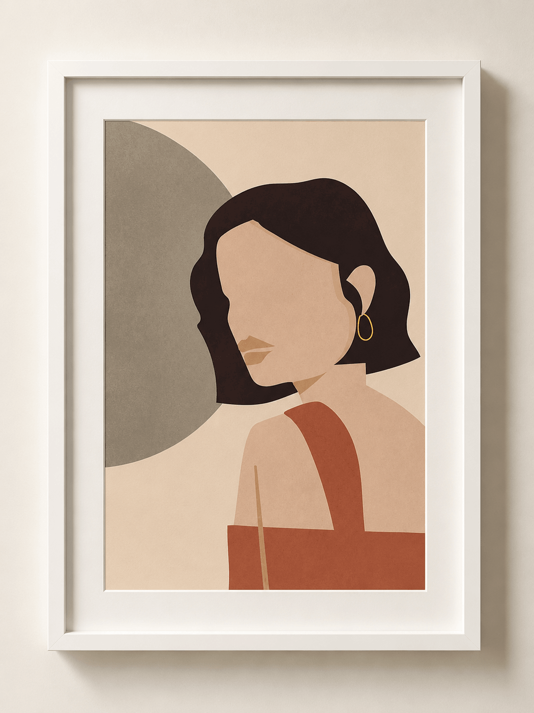Cuadro ilustración Kadro enmarcado en blanco